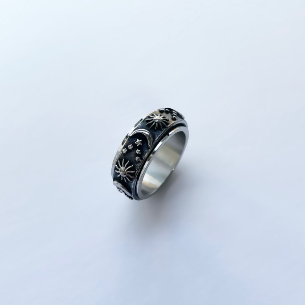 Vintage sun And moon Ring
