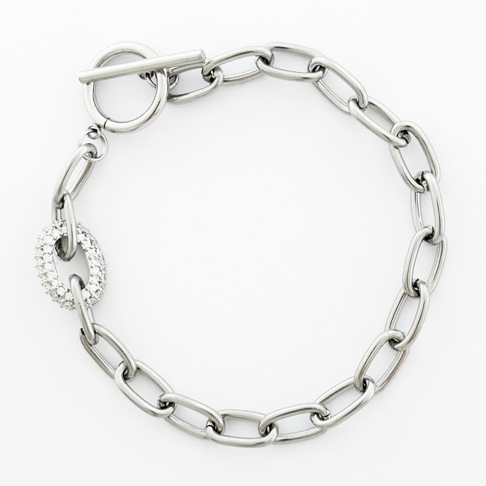Cubic Oval Toggle Whistle Bracelet
